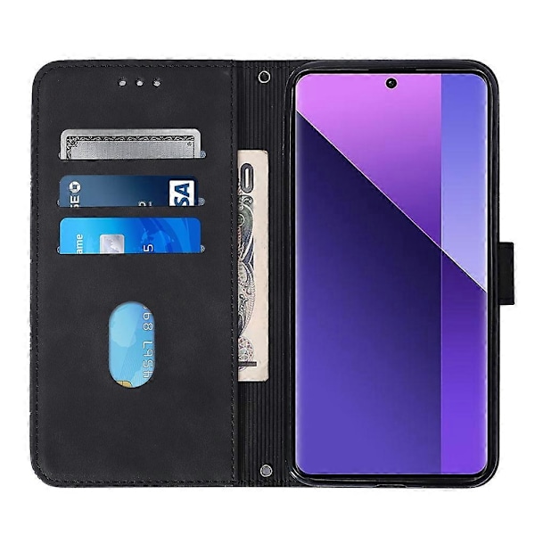 YB Imprinting Series-1 Fodral för Xiaomi Redmi Note 13 Pro+ 5G Plånbok Läder Linjemönster Telefonskal Multicolor Style D