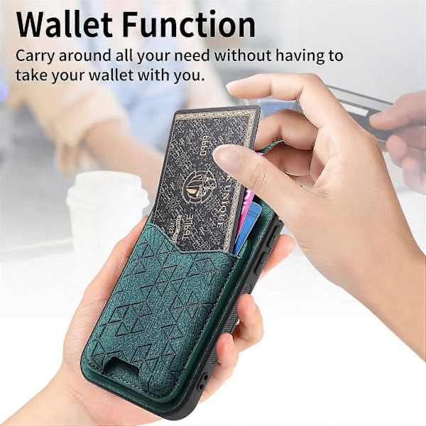 Til Samsung Galaxy A35 5G Etui med Præget Mønster, Kortholder, Støttefod, Læder Bagside Multicolor Style C