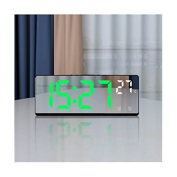 Digital Temperatur Dobbelt Alarm Snooze Bordur C Mode 12/24h(re