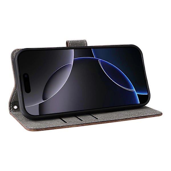 Til iPhone 16 Pro Wallet Case RFID-blokering PU Læder Cover Stativ Visning Multicolor Style A