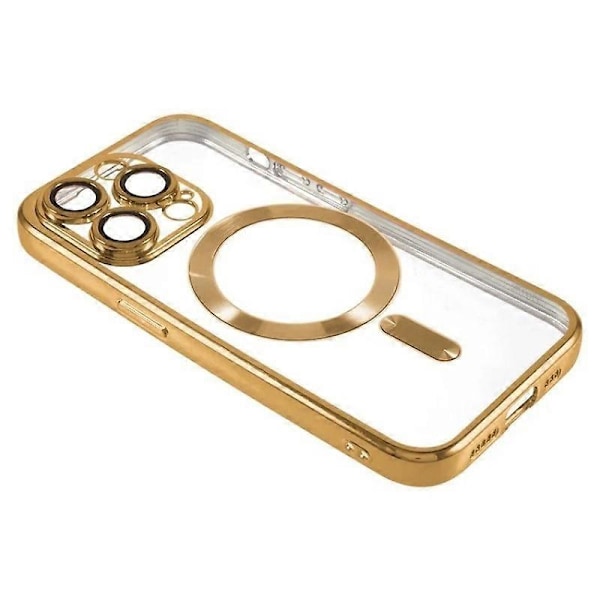 Magnetisk deksel til iPhone 12 Pro 6.1 tommer WANLONFENG Full beskyttelse Elektroplettert TPU-deksel med Tem Multicolor Gold