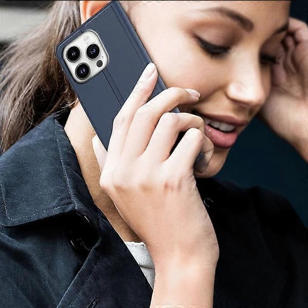 Til iPhone 15 Pro Max Cover Stativ Design PU Læder Kortholder Mobiltelefon Cover Multicolor Style A