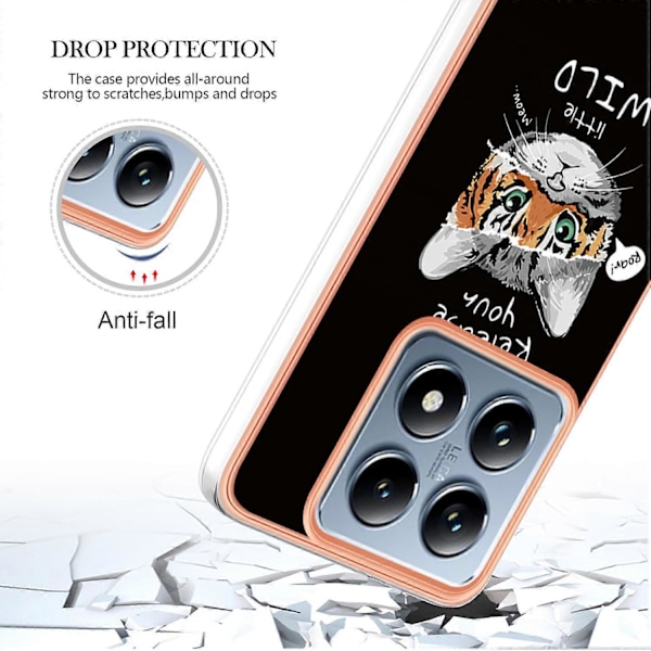Til Xiaomi 14T Etui IMD-D Mønstertryk 2.0mm TPU Telefon Bagcover Multicolor Style E