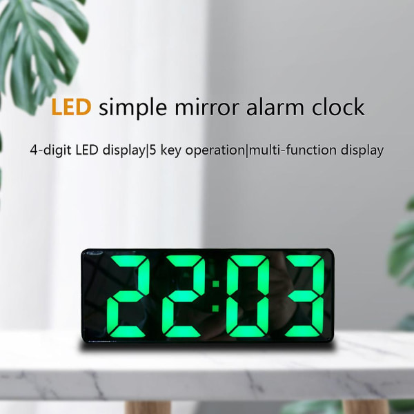 Stort LED-baggrundsbelyst displayur digitalt alarm elektronisk ur farve tilfældig