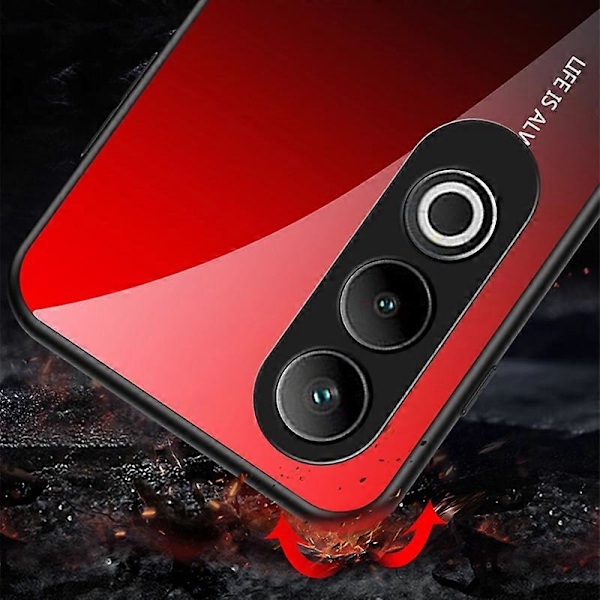 Til OnePlus Nord CE4 5G Etui Hærdet Glas Gradient Farve Telefon Cover Multicolor Style A
