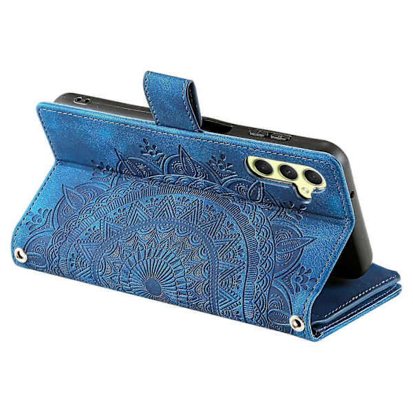 Til Samsung Galaxy A05s 4G Etui Telefon Cover Wallet PU Læder Stand Shell med Rem Multicolor Style B