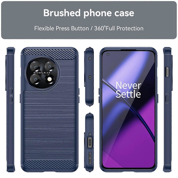 OnePlus 11 5G Naarmuuntumaton TPU-suojus Harjattu hiilikuitukuvioinen puhelinkotelo Multicolor Style C