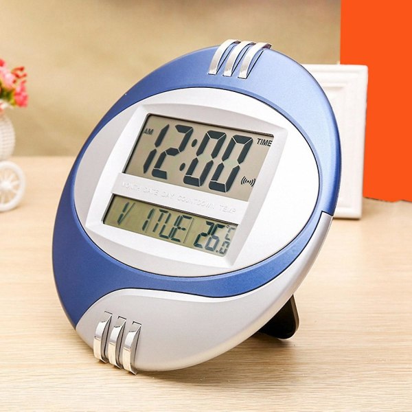 Temperaturvisning Digitalt Væg Elektronisk Ur LCD Kalender Sort