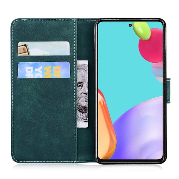 Plånboksdesign Enfärgat Läder Telefonfodral Ställskydd för Samsung Galaxy A52 4G/5G/A52s 5G Multicolor Style D