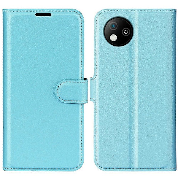 ZTE Blade A35 Lite -kotelo Litsi-kuvio Iskunkestävä Nahkalompakko Puhelinkotelo - Vihreä Multicolor Blue