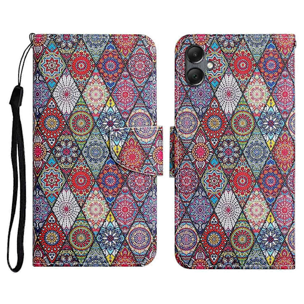 Skal för Samsung Galaxy A06 Mönstertryck Skyddande Läderfodral - Maskros Multicolor Rhombus Kaleidoscope
