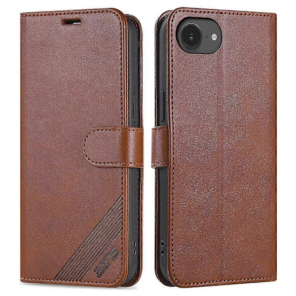 AZNS iPhone 16e Kotelo Naarmuuntumaton PU-nahkainen Jalustallinen Lompakkopuhelinkotelo Multicolor Brown