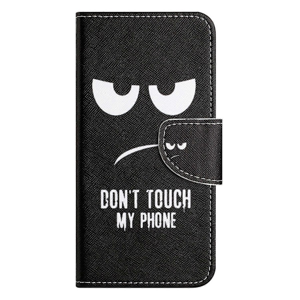 Telefoncover til Xiaomi Redmi Note 13 5G PU Læder Krydset Tekstur Wallet Cover Multicolor Don&#39;t Touch My Phone