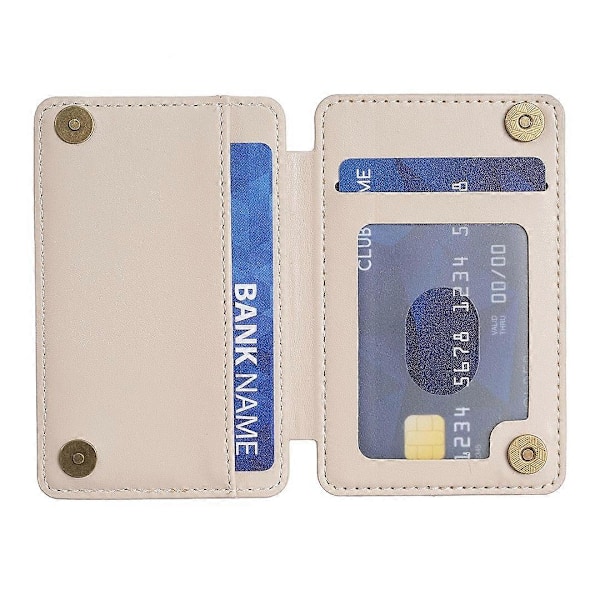 BFK01 3D-ruudukkokuvioinen puhelimen takakorttiteline, itseliimautuva PU-nahkainen korttitasku - Vihreä Multicolor Beige
