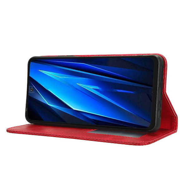 Magnetisk telefoncover til Tecno Pova 5 4g / Lh7n telefoncover stativ pung retro PU læder skal Red