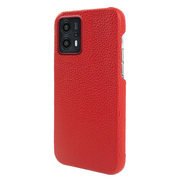 Cover till Motorola Moto G13 4g, Litchi Texture Äkta koläder+pc Magnetisk phone case Red
