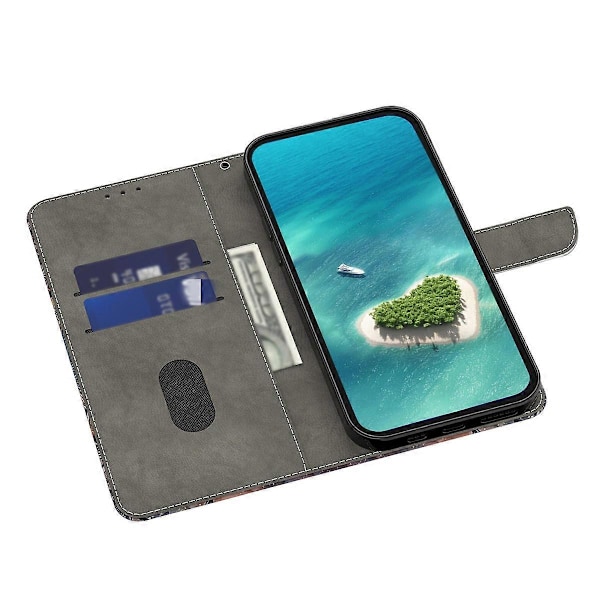 Skal för Samsung Galaxy A16 5G/A16 4G Mönstertryckt Skyddande Läder Flip Fodral - Panda Multicolor Skull