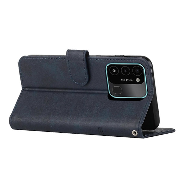 PU Lær Telefondeksel For TECNO Spark Go 2022/Spark 8C 4G, Stå Flip Telefon Lommebok Etui med Stropp Multicolor Style B