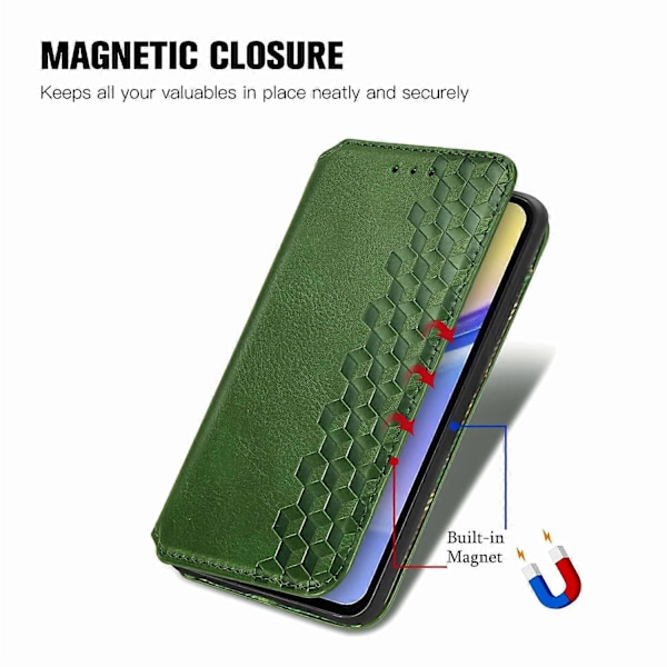 Stødsikkert etui med rombe-præg, pung og stativ til Samsung Galaxy A15 4G/A15 5G Multicolor Style C