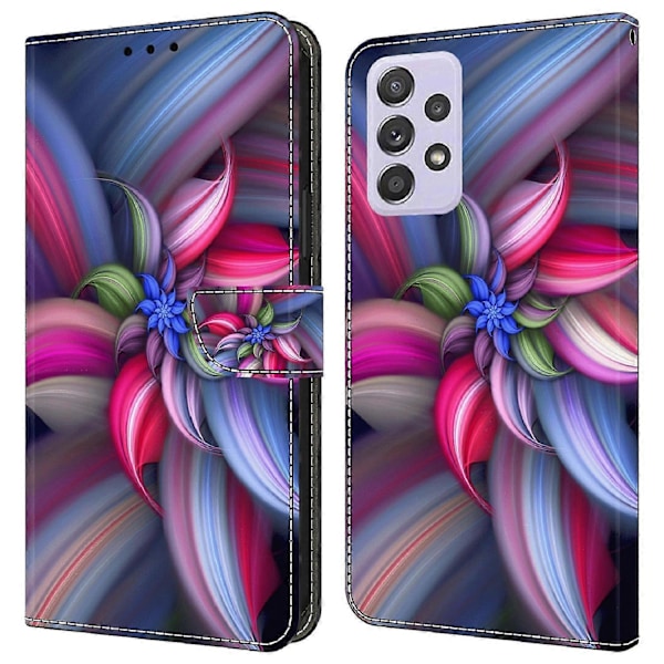 Wallet Case til Samsung Galaxy A52 4G/5G/A52s 5G, PU Læder Stand 3D Mønster Print Telefon Cover Multicolor Colorful Flowers