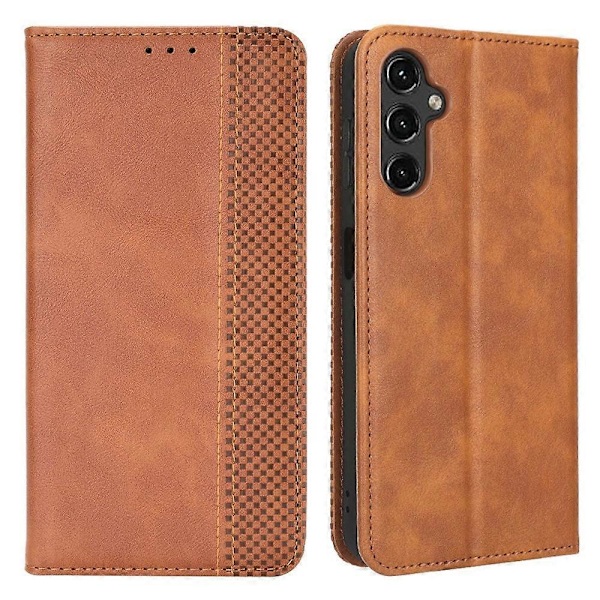 Til Samsung Galaxy A14 5G/A14 4G Retro Tekstur Tegnebog Læder Stand Mobiltelefon Etui Telefon Cover Multicolor Style D