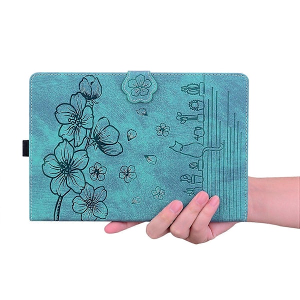 For Honor Pad X9a/Pad X9 Pro Kotelo Korttipaikat Nahkainen Tablettiteline Folio Kansi Kukka Kissa Multicolor Green