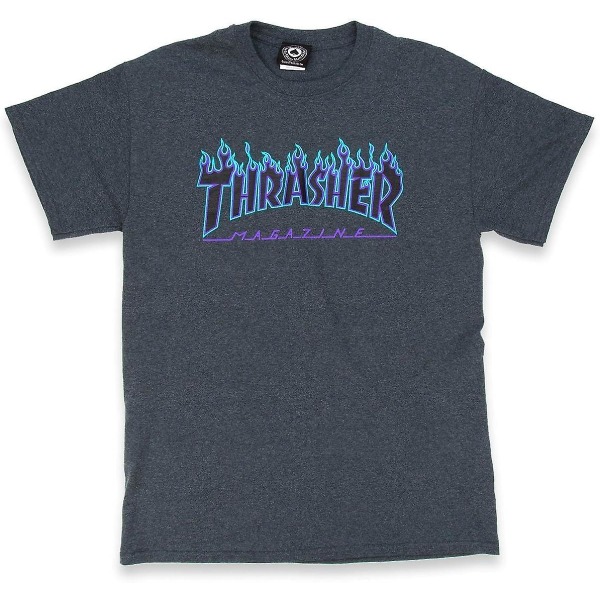 Thrasher Flame T-shirt för män - vuxen, 3xl Dark Heather L