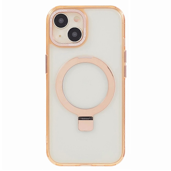 Läpinäkyvä TPU+PC suojakuori iPhone 15 Plus -puhelimelle, näkymätön jalusta ja magneettinen puhelinkuori Multicolor Style C