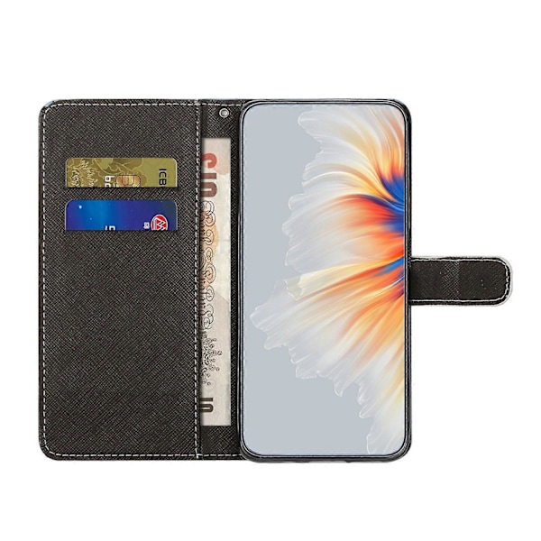 För Xiaomi Redmi Note 13 Pro 5G/Poco X6 5G Mobilskal 3D Mönster Läder Plånboksfodral Multicolor Snow Wolf