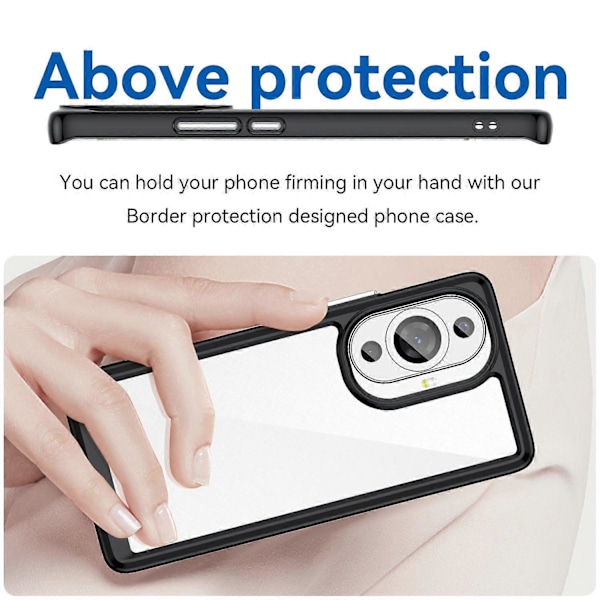 För Huawei nova 11 Pro/nova 11 Ultra Transparent Telefonfodral TPU+Akryl Smartphone Skal Multicolor Style A