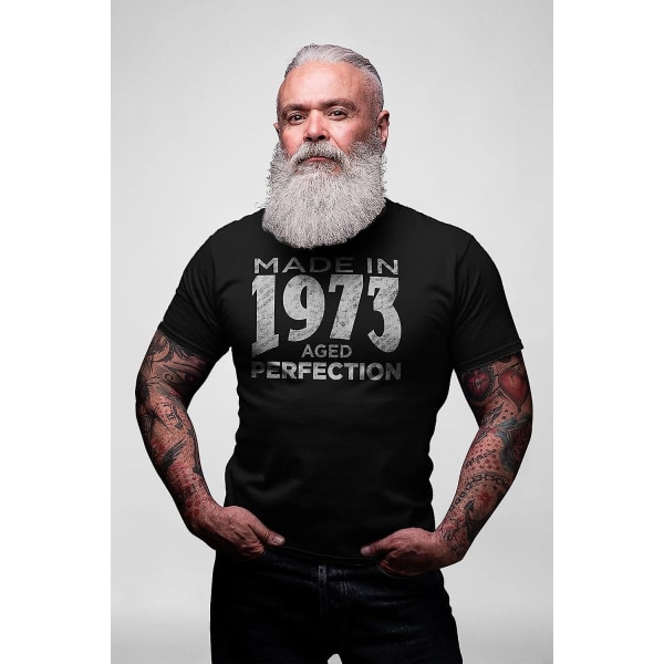50-vuotislahja paita miehille - Valmistettu vuonna 1973, täydellisyyteen kypsytetty - Syntymävuosi - 50-vuotislahja Navy-0001 XL