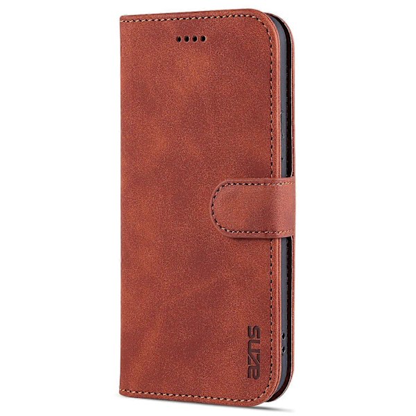 AZNS PU Läder Folio Flip Plånboksställ Fullständigt Skydd Design Telefonskal för iPhone 13 6.1 tum