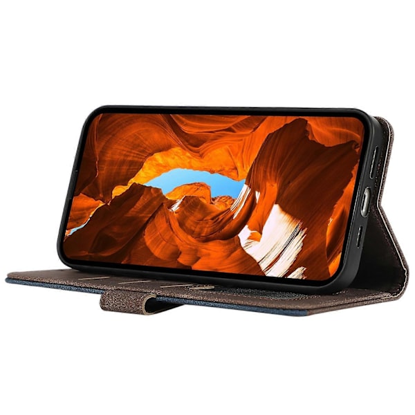 Fodral för Xiaomi 14T Pro Färgskarvning Läder Flip Telefonfodral RFID-blockering Multicolor Style B
