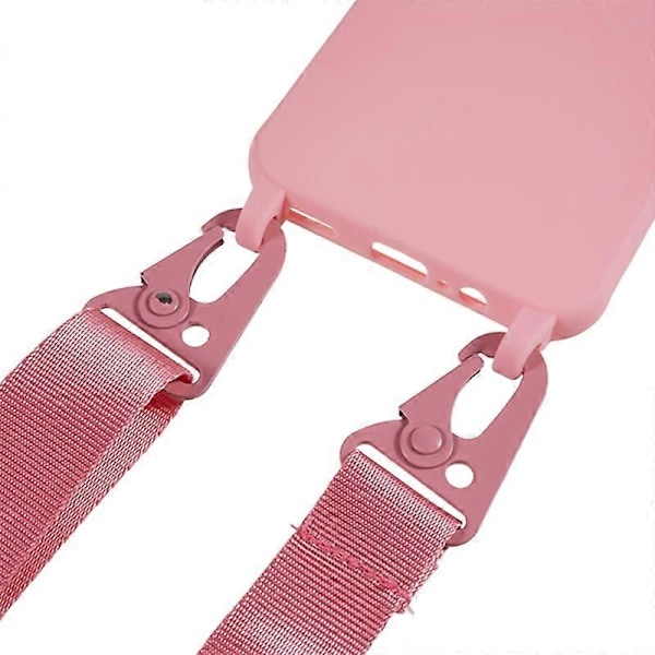 För Samsung Galaxy A05s 4G Baksida Matt TPU-skal med Lång Snodd - Svart Multicolor Pink
