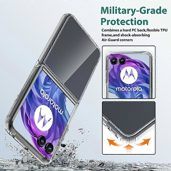 For Motorola Razr+ 2025 Deksel TPU + Akryl Klar Telefondeksel, Integrert Design