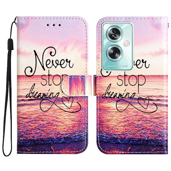 Til Oppo A79 5g / A2 5g Etui Mønsterprint Støtteben Magnetisk Lås Telefoncover Never Stop Dreaming