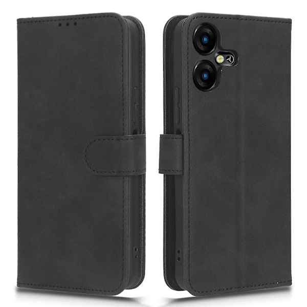 Tecno Pova Neo 3 4g PU-nahkalompakkokotelo, jalustalla, pehmeäpintainen, täysi suoja Black