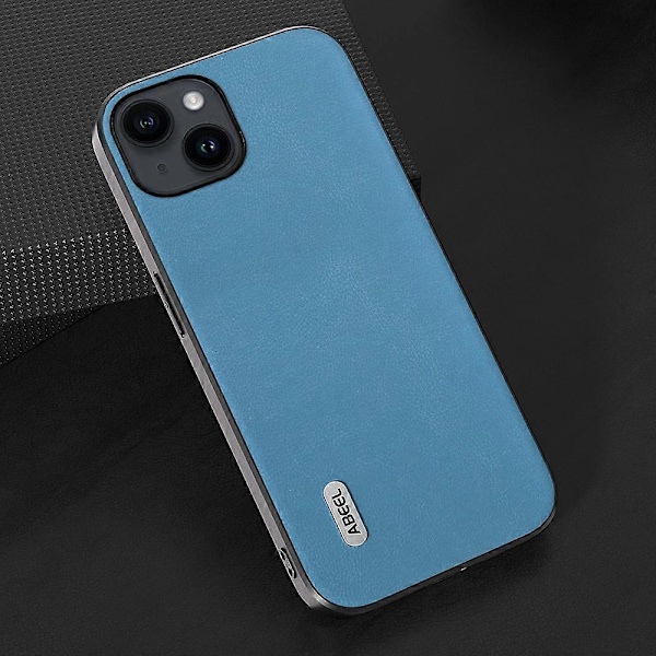 Texturerat PU-läder + TPU-telefonfodral för iPhone 15 Plus, fallsäkert bakskal Multicolor Style E