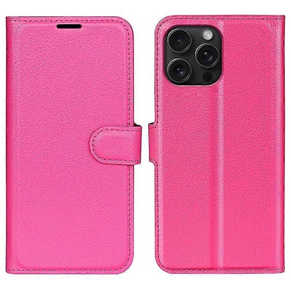 Lædercover til iPhone 16 Pro Max Wallet Case med Litchi-tekstur Multicolor Style G
