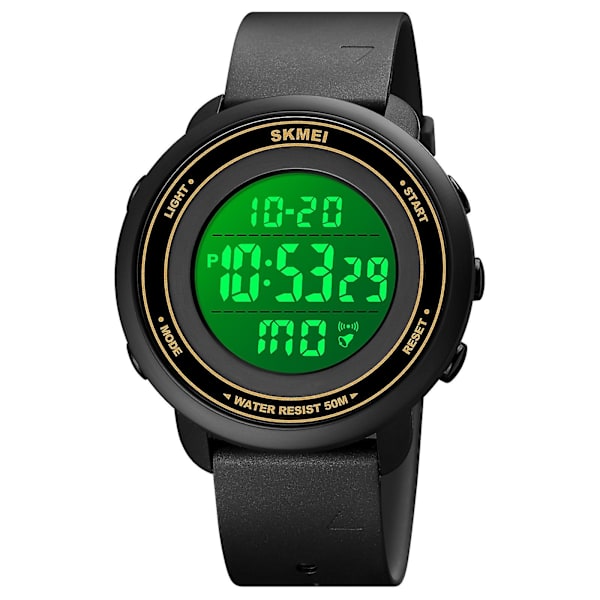 Skmei 1736 Elektronisk ur med digitalt display og to tidszoner Gold and White