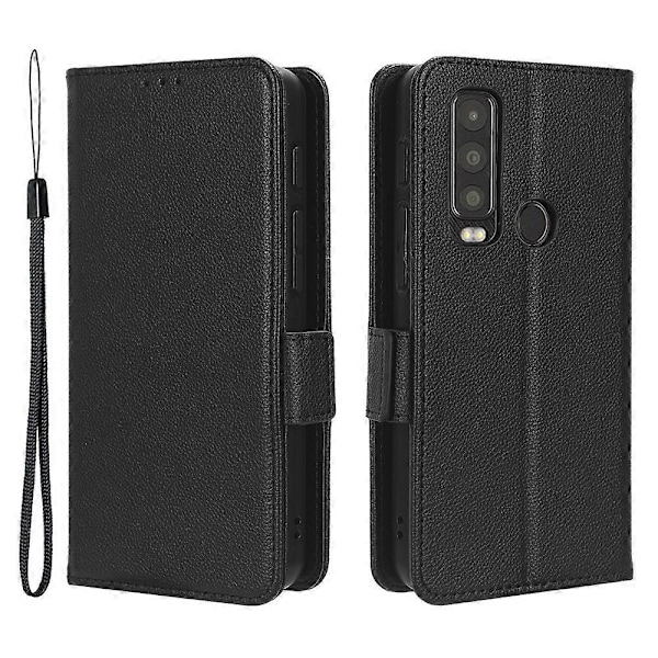 För Motorola Defy 2 5G/Cat S75 5G PU Läder Plånboksfodral Flip Ställ Telefonskal med Rem