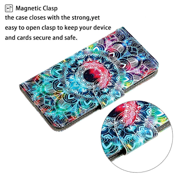 Skal för Samsung Galaxy A06 Mönstertryck Skyddande Läderfodral - Maskros Multicolor Mandala