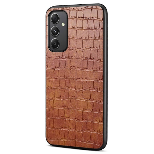 Læder Bagside Cover med Krokodille Tekstur til Samsung Galaxy A35 5G - Beskyttende Skal Multicolor Style B
