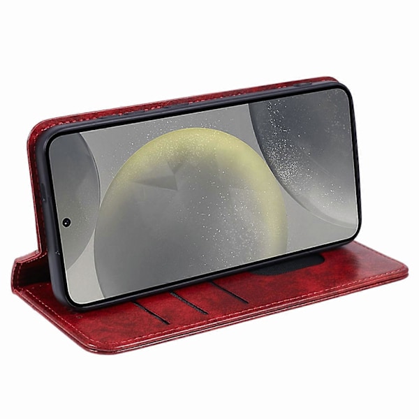 SUTENI PU Läderfodral för Samsung Galaxy S24+ Anti-Drop Ställ Plånboks Telefonfodral Multicolor Style C
