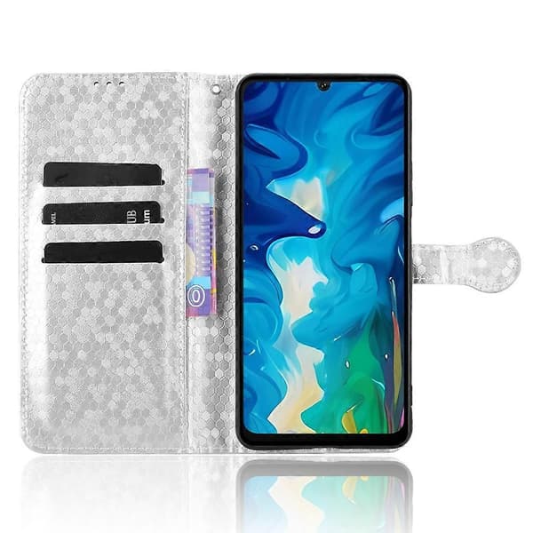 Til Doogee Note 59 Pro/ Note 59 Wallet Case Dot Mønster Prægning PU Læder Telefon Cover Multicolor Silver