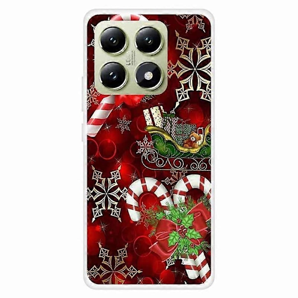 Skal till Xiaomi 14T Festligt Julmönster TPU Skyddande Mobilskal Multicolor Candy