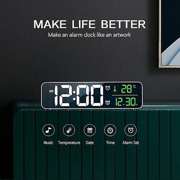 Fashion Stue Digital Display LED Digital Evighedskalender Ur Lysende Stille Elektronisk