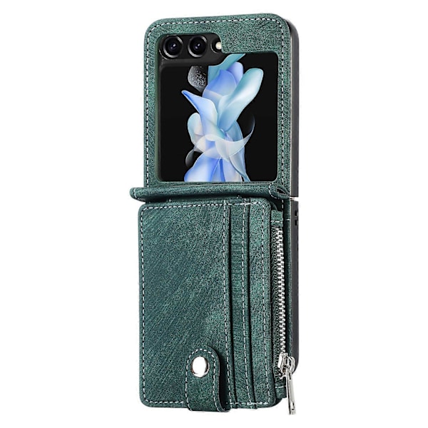 Suojakotelo Samsung Galaxy Z Flip5 5G:lle, retro PU-nahkaa, PC-puhelinkuori jalustalla Multicolor Style D