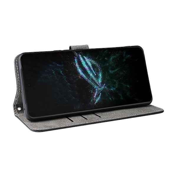 Til Asus ROG Phone 9 5G/Phone 9 Pro 5G Etui Wallet RFID-blokering PU Læder Cover Visningsstativ Multicolor Black