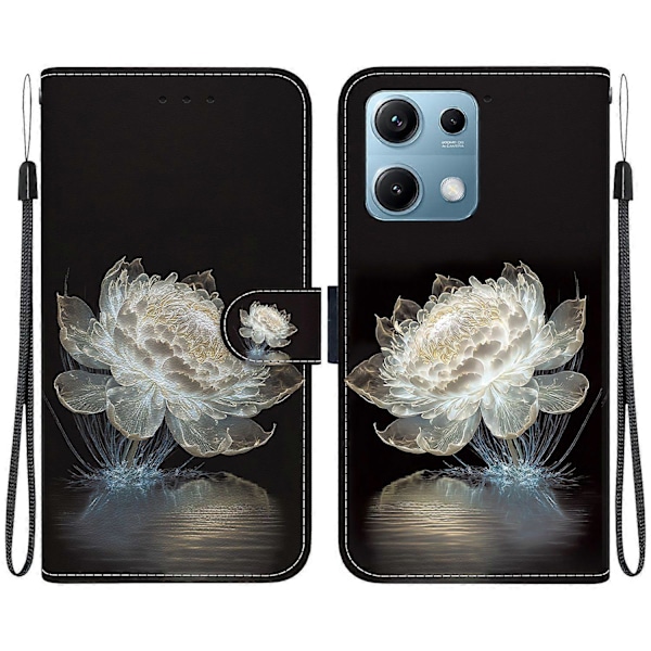 Plånboksfodral för Xiaomi Redmi Note 14S 4G, Anti-Drop Läder Flip Cover med Mönstertryck Multicolor Crystal Peony